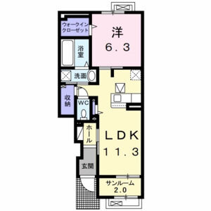 1LDK 間取り図