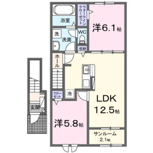 2LDK 間取り図