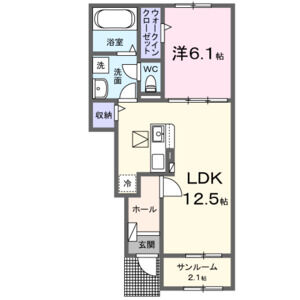 1LDK 間取り図