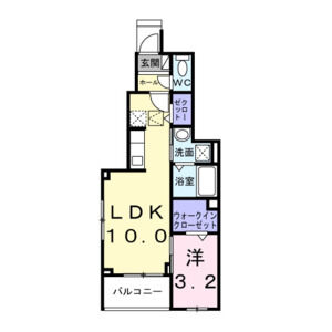 1LDK 間取り図
