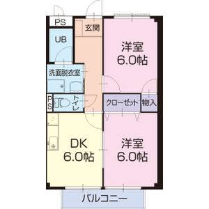 2DK 間取り図