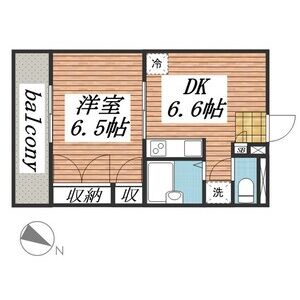 1DK 間取り図
