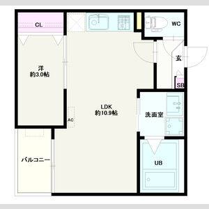 1LDK 間取り図