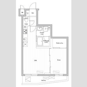 1DK 間取り図