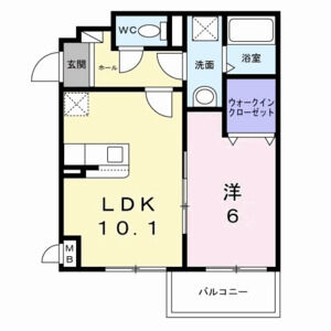 1LDK 間取り図