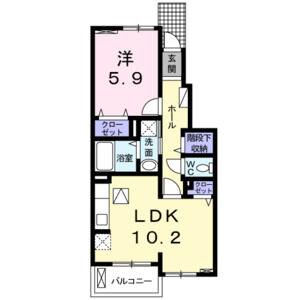 1LDK 間取り図