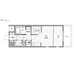 1DK 間取り図