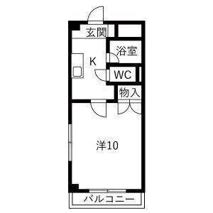 1K 間取り図