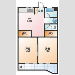 2DK 間取り図
