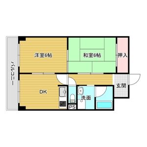 2DK 間取り図