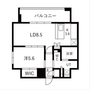 1LDK 間取り図