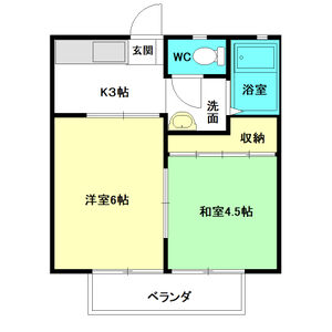 2DK 間取り図