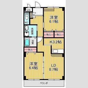 2LDK 間取り図