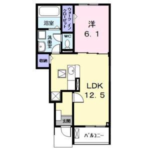 1LDK 間取り図