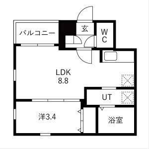 1LDK 間取り図