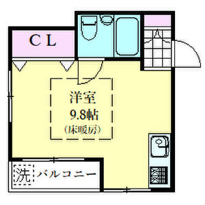 ワンルーム 間取り図