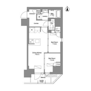 2DK 間取り図