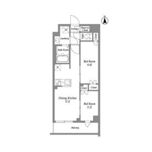 2DK 間取り図