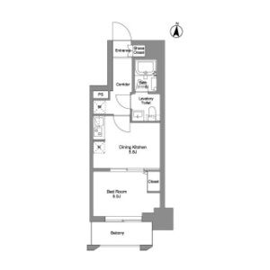 1DK 間取り図