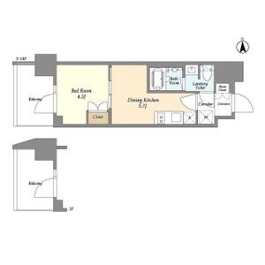 1DK 間取り図