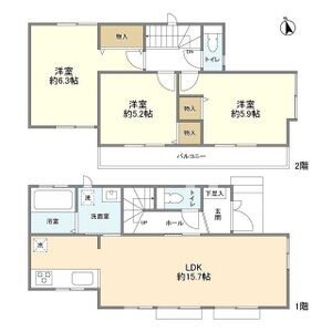 3LDK 間取り図