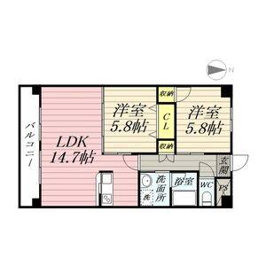 2LDK 間取り図