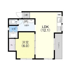 1LDK 間取り図
