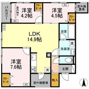 3LDK 間取り図