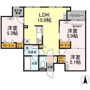 3LDK 間取り図