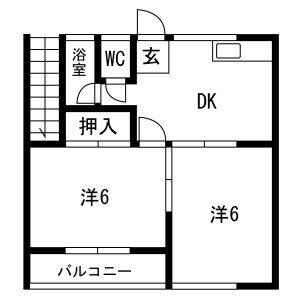 2DK 間取り図