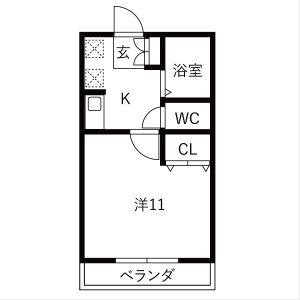1K 間取り図