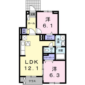 2LDK 間取り図
