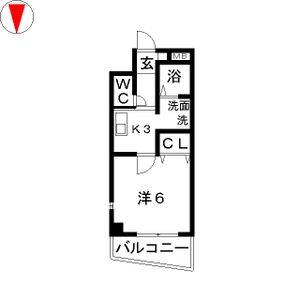 1K 間取り図