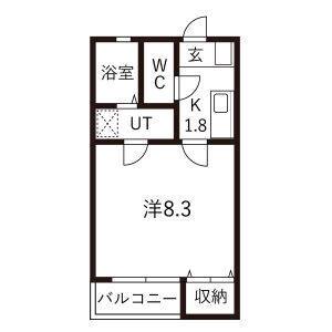1K 間取り図
