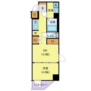 1DK 間取り図