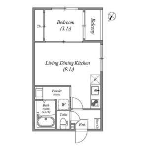 1LDK 間取り図
