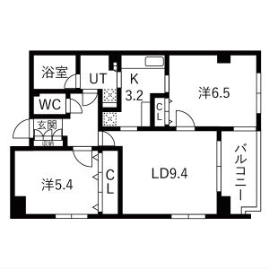 2LDK 間取り図