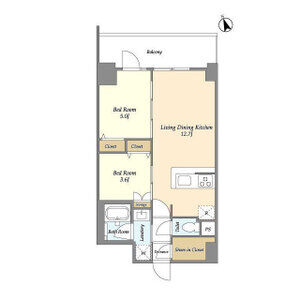 2LDK 間取り図