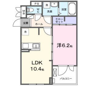 1LDK 間取り図