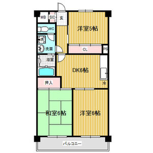 3DK 間取り図