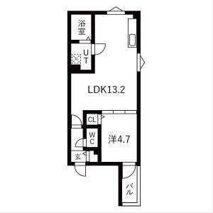 1LDK 間取り図