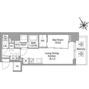 1LDK 間取り図
