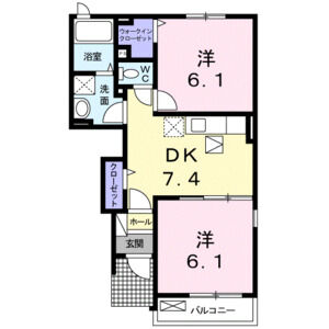 2DK 間取り図