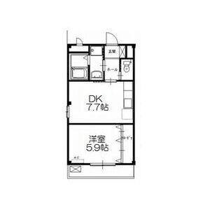 1DK 間取り図