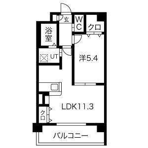 1LDK 間取り図