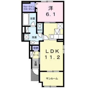 1LDK 間取り図