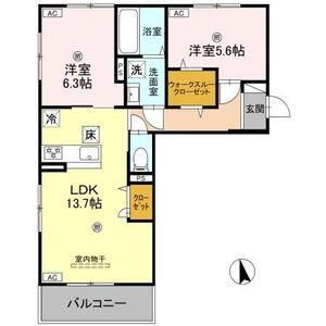 2LDK 間取り図