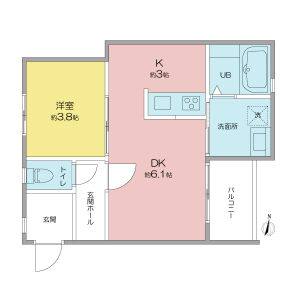 1LDK 間取り図