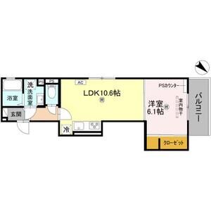 1LDK 間取り図