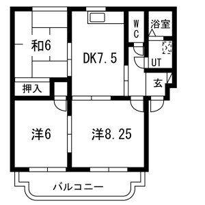 3DK 間取り図
